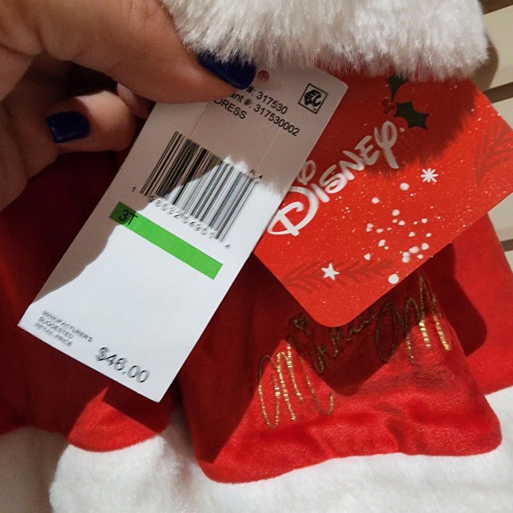 Disney Red and White Santa With Minnie Accents Dress NWT - Picture 2 of 5